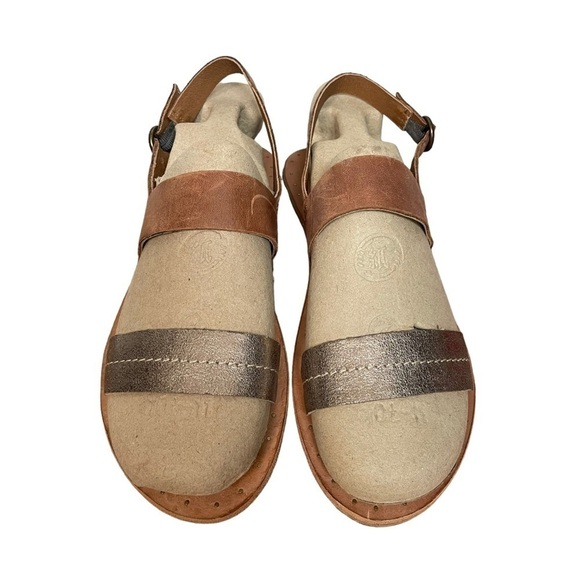 FRYE Ally 2 Band Sling Sandal Italian Leather Brown, Bronze, 10M - Picture 7 of 9